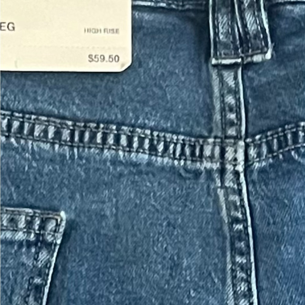 High-Rise Blue Jeans